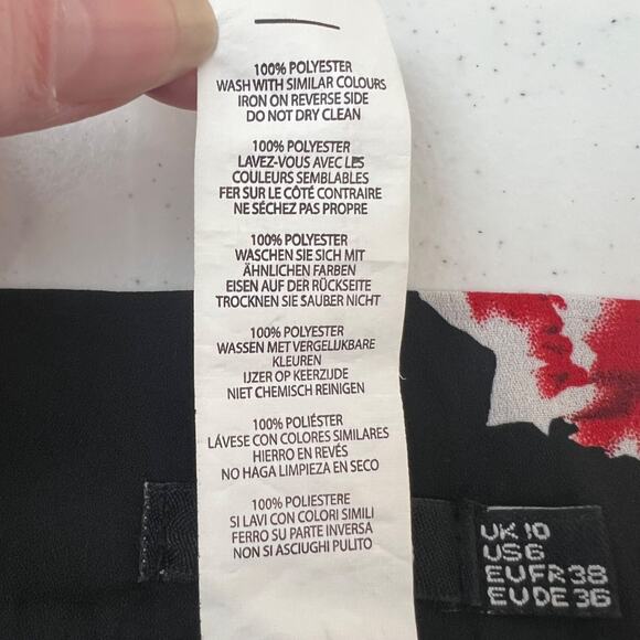 Boohoo Womens Floral Maxi Skirt With Tie Waist Black Red‎ 6 Whimsy Romantic - Picture 11 of 12